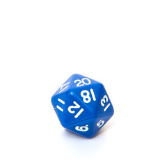 Twenty-sided dice. All on white background.