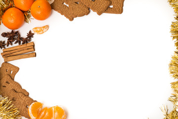 xmas frame deco with orange, anise, cinnamon