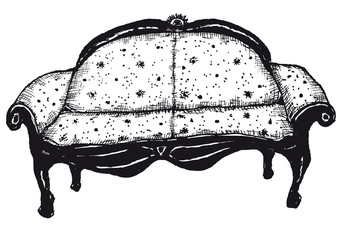 Hand drawn isolated bench seat