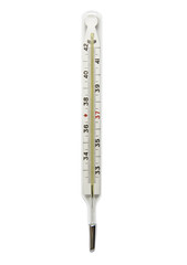 Mercury thermometer isolated on white background