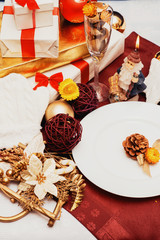 red and gold new year laying