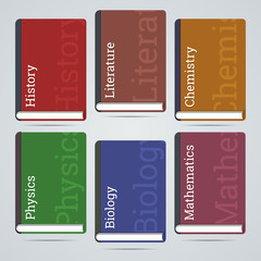 School education books icons. Vector illustration.