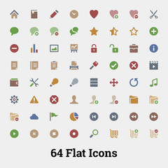 64 Glyph vector icons for web and mobile application. Social, do
