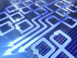 Strategy in business or technology. Scientific illustration.