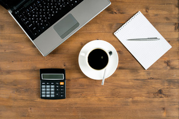 laptop and office supplies