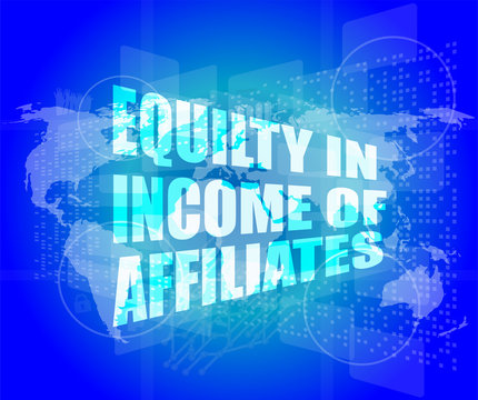 equilty in income of affiliates words on digital screen