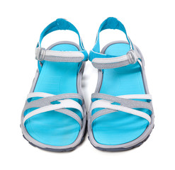 Pair of summer sandals. Front view.