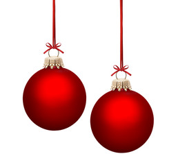 Rote Weihnachtskugeln..