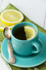 Mint tea in blue cup