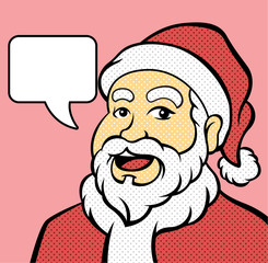 Comic speech Santa Claus. Vector Illustration