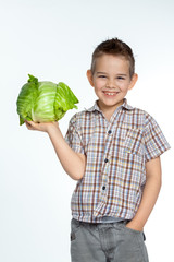 Beautiful little childl with vegetable