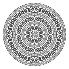 Monochromatic ethnic round border pattern texture