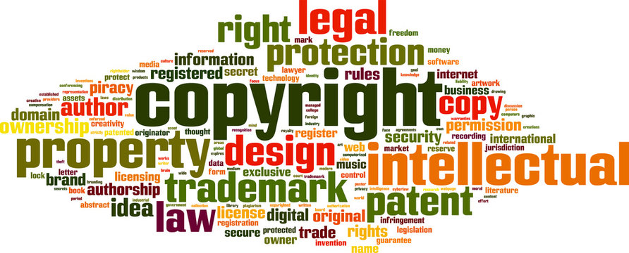 Copyright word cloud concept. Vector illustration
