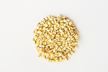 Seeds, whole grains in isolate on white.