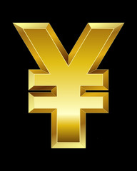 Obraz premium rectangular beveled golden font, yen and yuan currency symbol