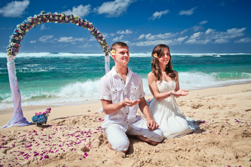 Fototapeta premium wedding couple just married