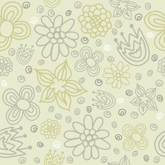 Fototapeta na wymiar Vector floral seamless pattern with abstract flowers