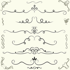 Obraz premium Set of calligraphic design elements and page decoration