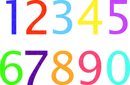 illustration of colorful numbers - vector