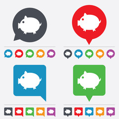 Piggy sign icon. Pork symbol.