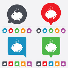 Fototapeta premium Piggy bank sign icon. Moneybox symbol.
