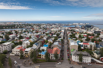 Reykjavik city bird view