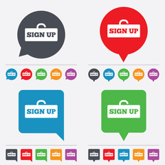 Sign up sign icon. Registration symbol.
