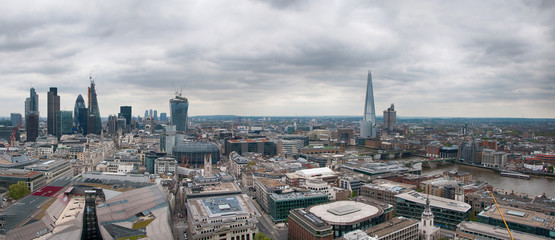 Fototapeta na wymiar Assorted London City Buildings in Panorama View