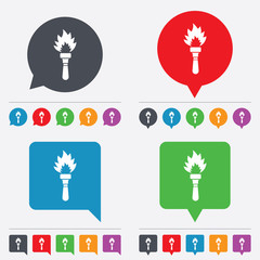 Torch flame sign icon. Fire symbol.