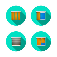 Flat icons for windows with louvers