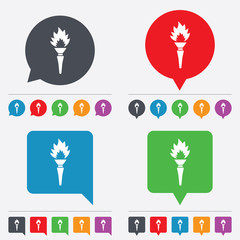 Torch flame sign icon. Fire symbol.