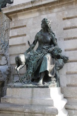 Naklejka premium Statue du Palais de Budavár à Budapest, Hongrie
