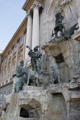 Fontaine du Palais de Budavár à Budapest, Hongrie