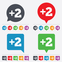 Obraz premium Plus two sign. Add two symbol.