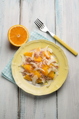 salad with tuna fennel and sliced orange