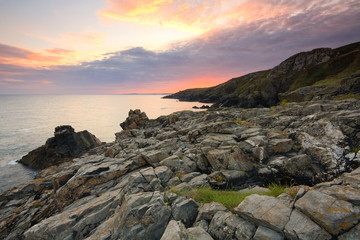Fototapeta na wymiar Coastline near St. Ives in Cornwall, UK.