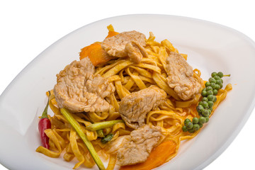 Fried noodles with pork