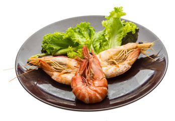 Boiled king prawns