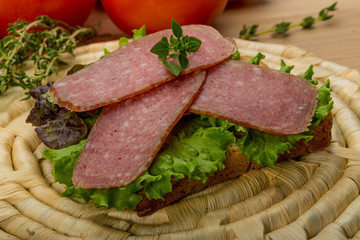 Salami sausages