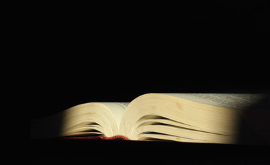 book on a dark background