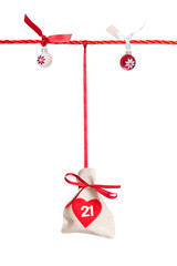#21 - part of Advent calendar isolated on white background 