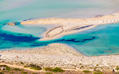 View on beautiful Balos beach on Crete island, Greece