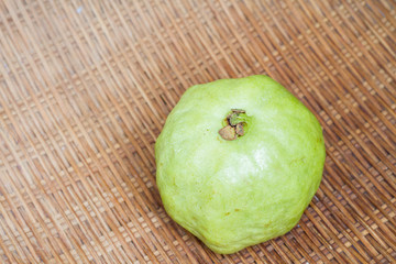 guava fruit with leaves isolated on white background