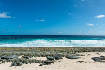 Seascape of Enchanting Beach at Mahe, Seychelles