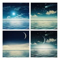 Set of assorted marine backgrounds for your design