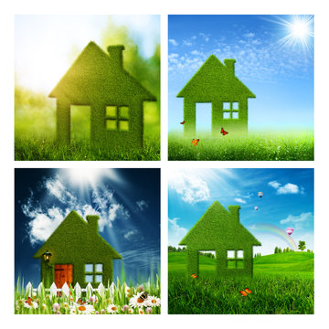 Set of assorted eco and environmental backgrounds for your desig