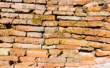 very old brick wall close-up background