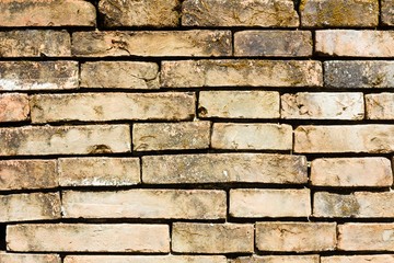 very old brick wall close-up background