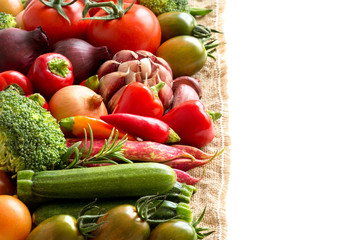 Colorful vegetables border