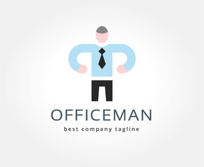 Abstract office man vector logo icon concept. Logotype template